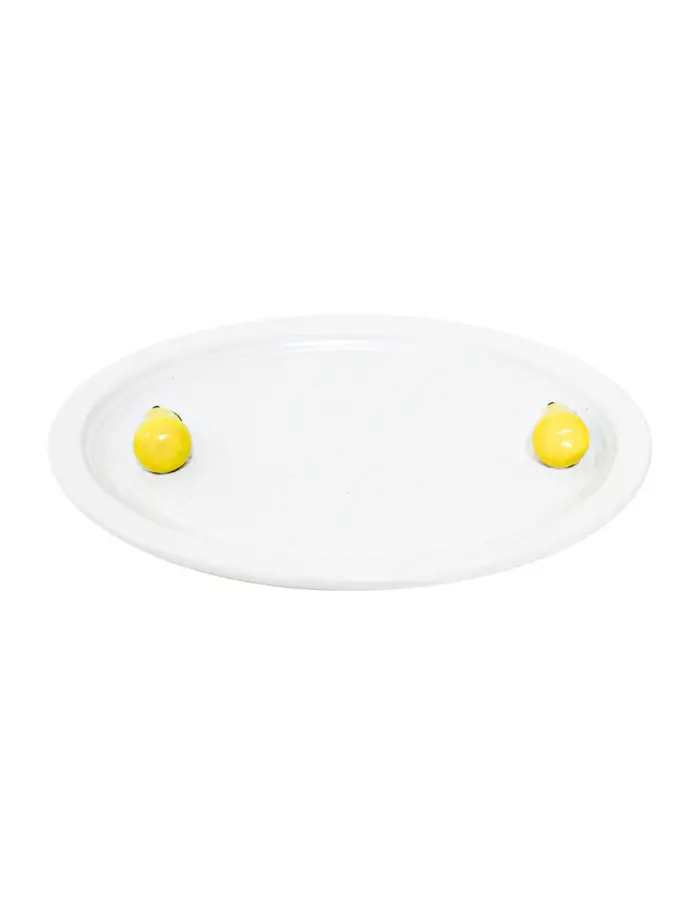 Plato de porcelana ovalado con pera amarilla de 35.9x25.7x4.2cm - Image 2