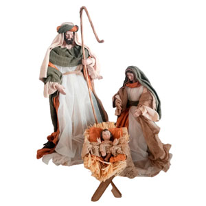Juego de misterio de polyresina vestidos en color  verde y naranja de 23cm
