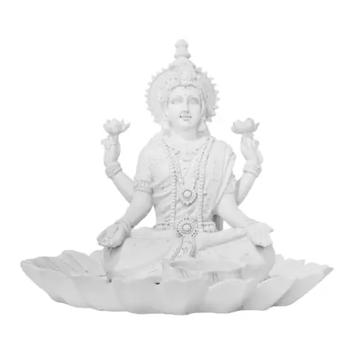 Shiva con candelabro de resina blanco de 20.5×20.5x18cm