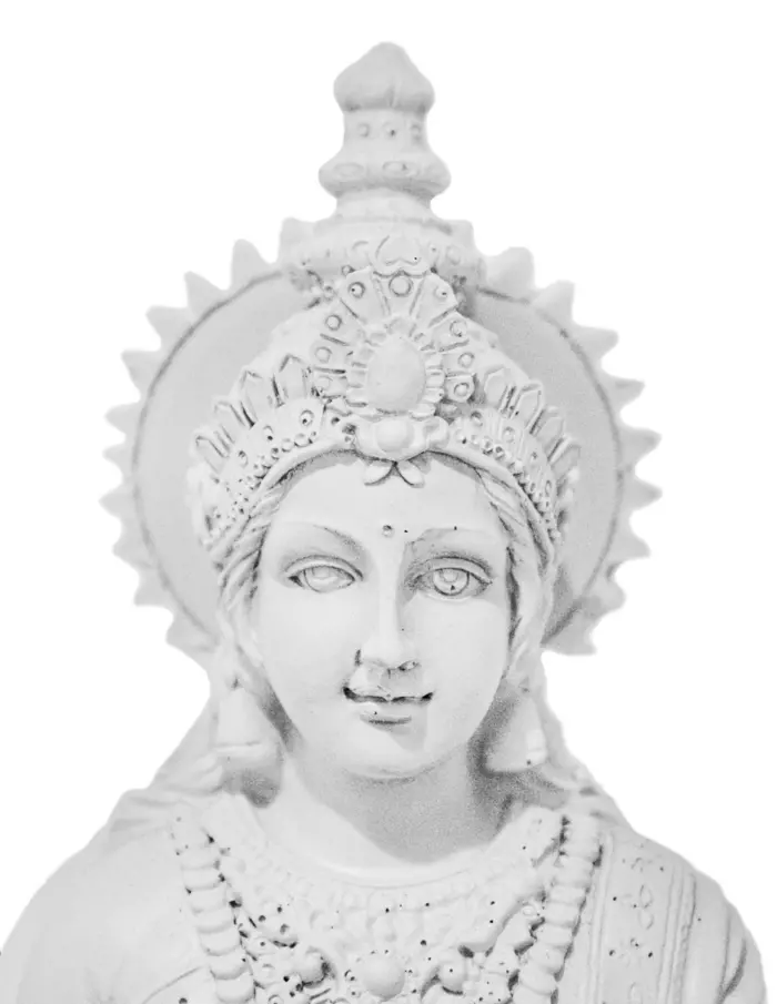 Shiva con candelabro de resina blanco de 20.5x20.5x18cm - Image 4