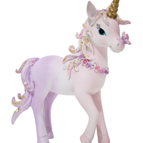 Unicornio de resina rosa de 18×6.5×20.5cm