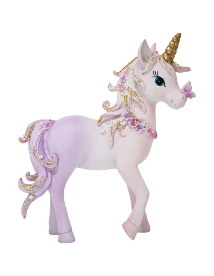 Unicornio de resina rosa de 18x6.5x20.5cm - Image 2
