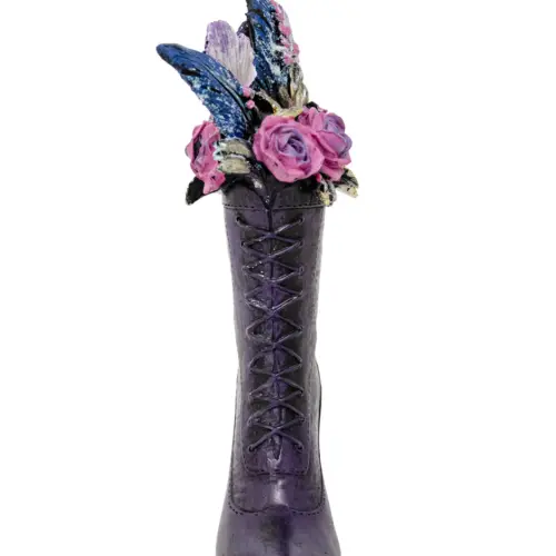 Bota con flores de resina de 13.5×6.5x22cm