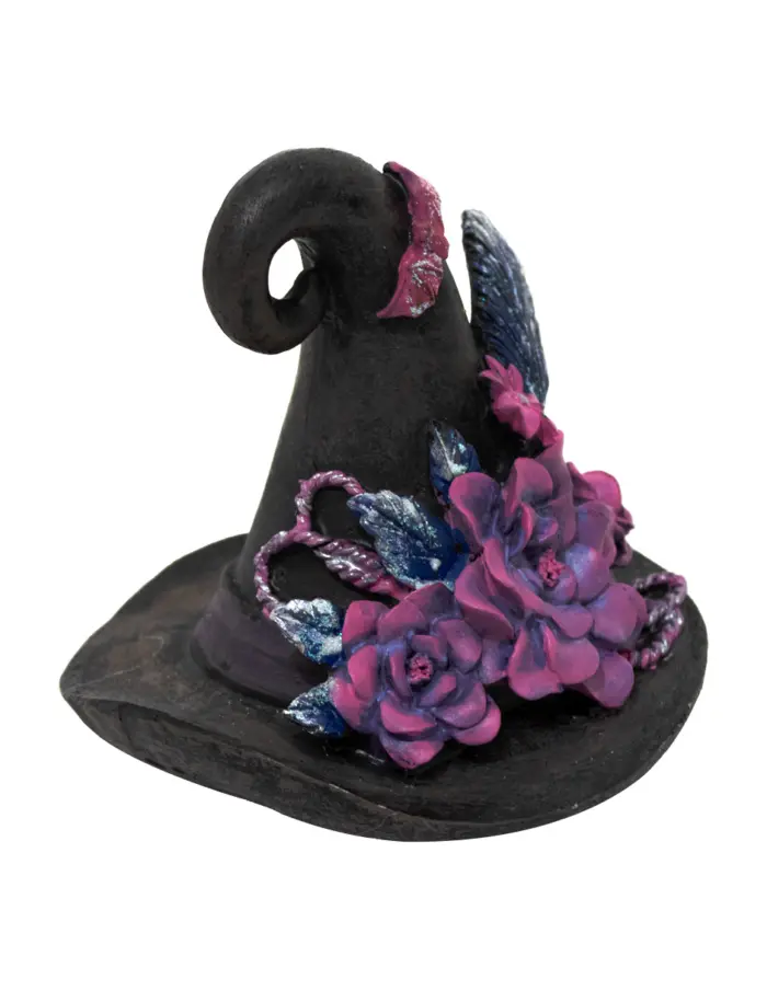 Sombrero con flores y luz led de resina de 13x12.5x12cm - Image 2