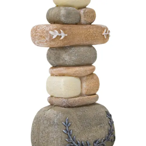 Escultura de torre de piedras de resina de 7.5x5x14cm