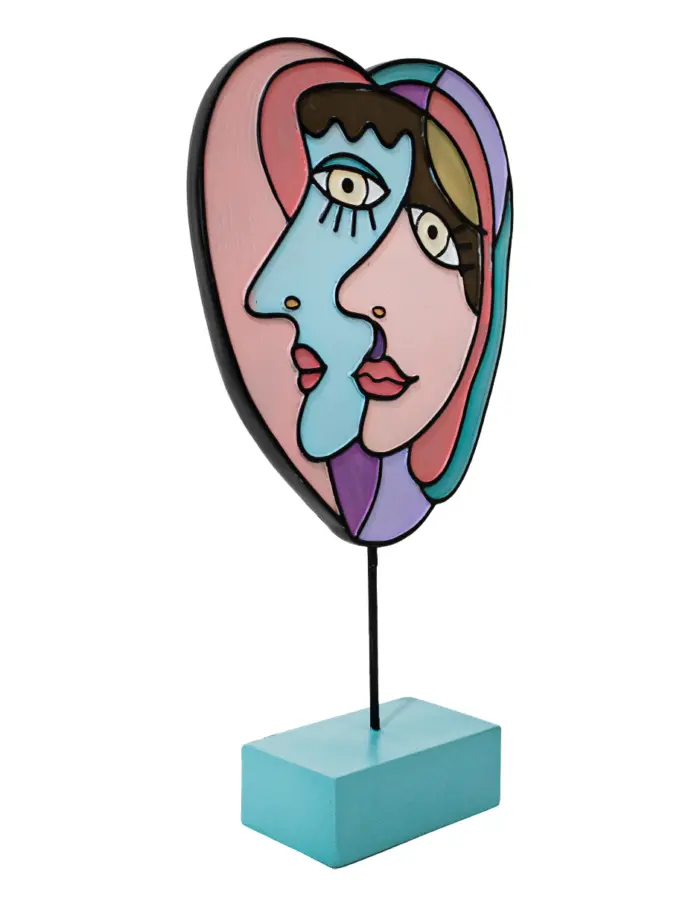 Escultura de rostros de mujer abstractos de resina de 20x7x36cm - Image 2