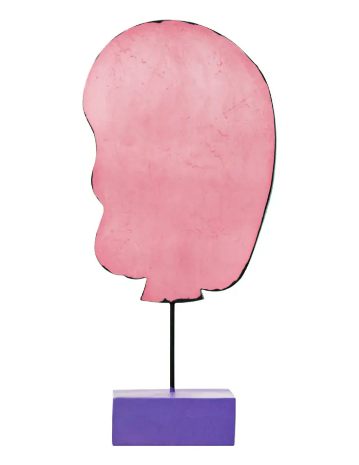 Escultura de rostro de mujer abstracto de resina de 18.5x7x39cm - Image 3
