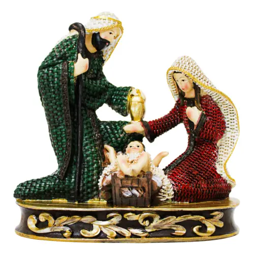 Nacimiento de resina verde con rojo de 16.5×8.5x16cm