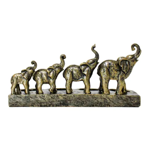 Candelabro de elefantes de resina de 24×8.5×11.5cm