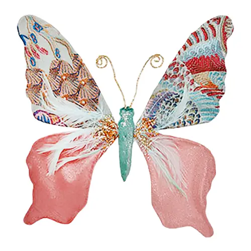 Mariposa forrada de tela estampada de 31x21x3cm
