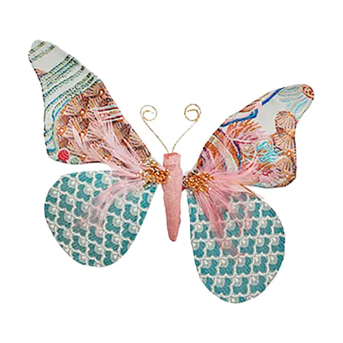 Mariposa forrada de tela estampada de 31x21x3cm