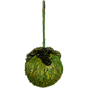 Bola de pasto verde colgante de 11x11x11cm