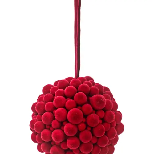 Bola con pompones vino