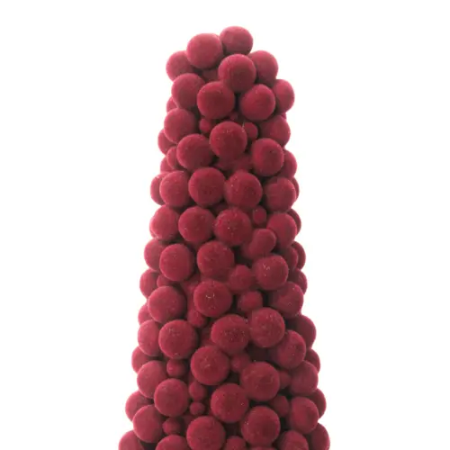 Cono con pompones vino de 14x14x46cm