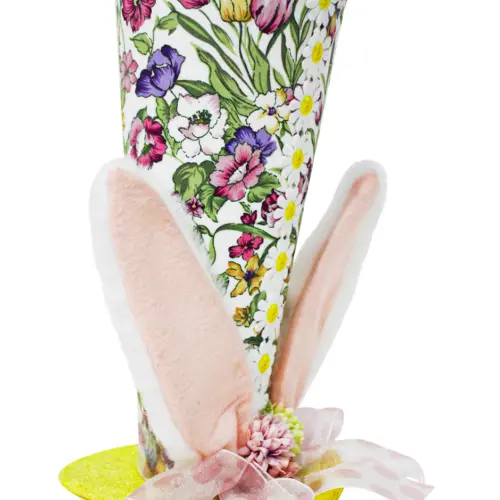 Sombrero con orejas de conejo rosa 16x16x28cm