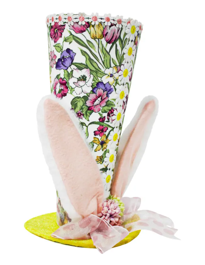 Sombrero con orejas de conejo rosa 16x16x28cm - Image 2