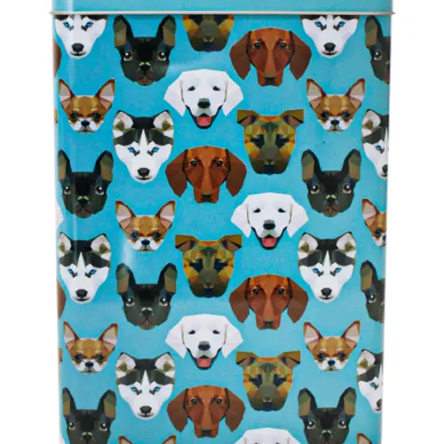 Caja de lámina diseño Perros de 17x9x24cm