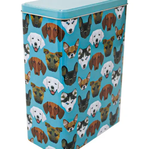 Caja de lámina diseño Perros de 17x9x24cm