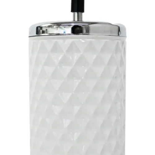 Cenicero de lámina diseño rombos color blanco de 11.2×20.3cm