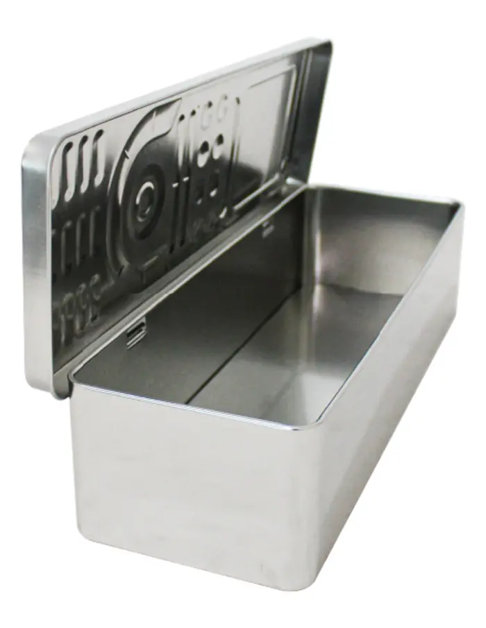 Caja de lámina plateada diseño control remoto con negro de 29.5x10x6.8cm - Image 3