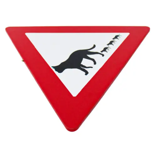 Señal de lámina triangular diseño de precaución blanca con roja de 34.3×30.2×0.7cm