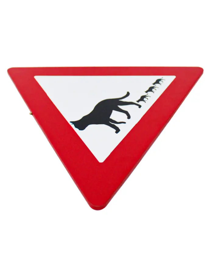 Señal de lámina triangular diseño de precaución blanca con roja de 34.3x30.2x0.7cm - Image 2