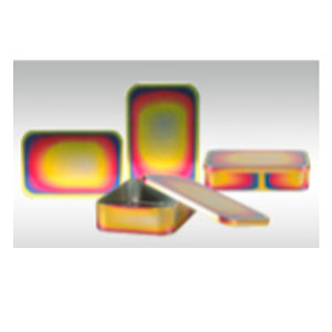 Caja de lámina dorada diseño arcoiris de 23.3×15.7×5.cm