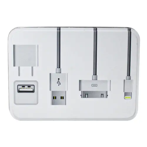 Caja de lámina blanca diseño cargadores para teléfono móvil de 14.1×10.1×7.3cm