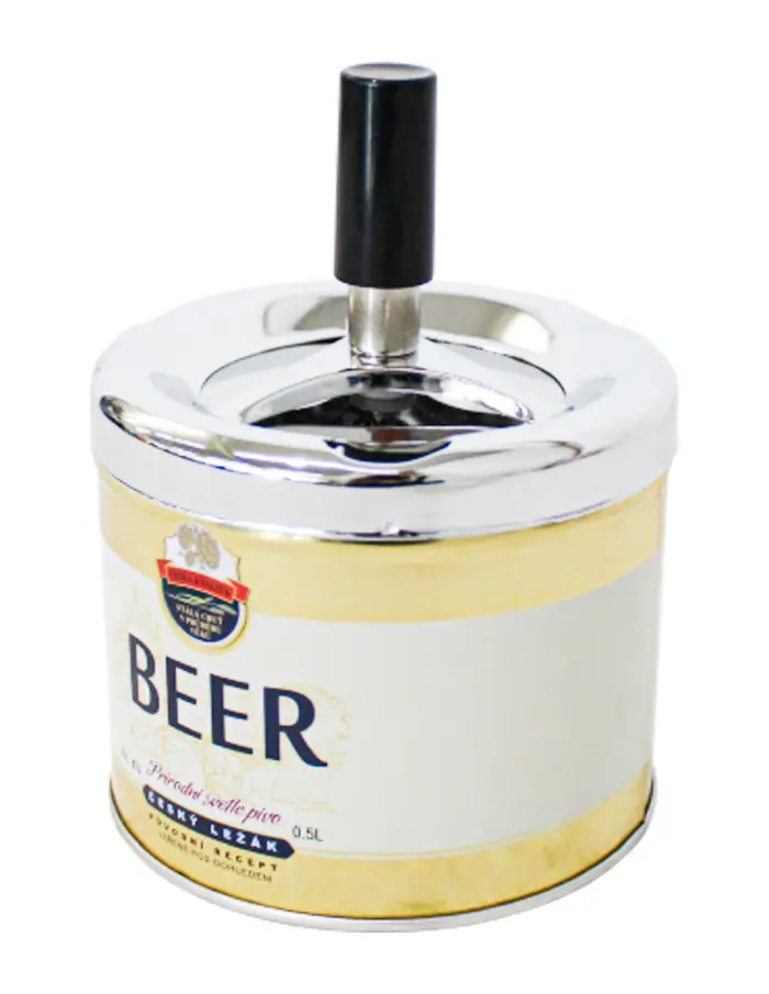 Cenicero de lámina con texto de cerveza amarilla de 9.2x12cm - Image 2