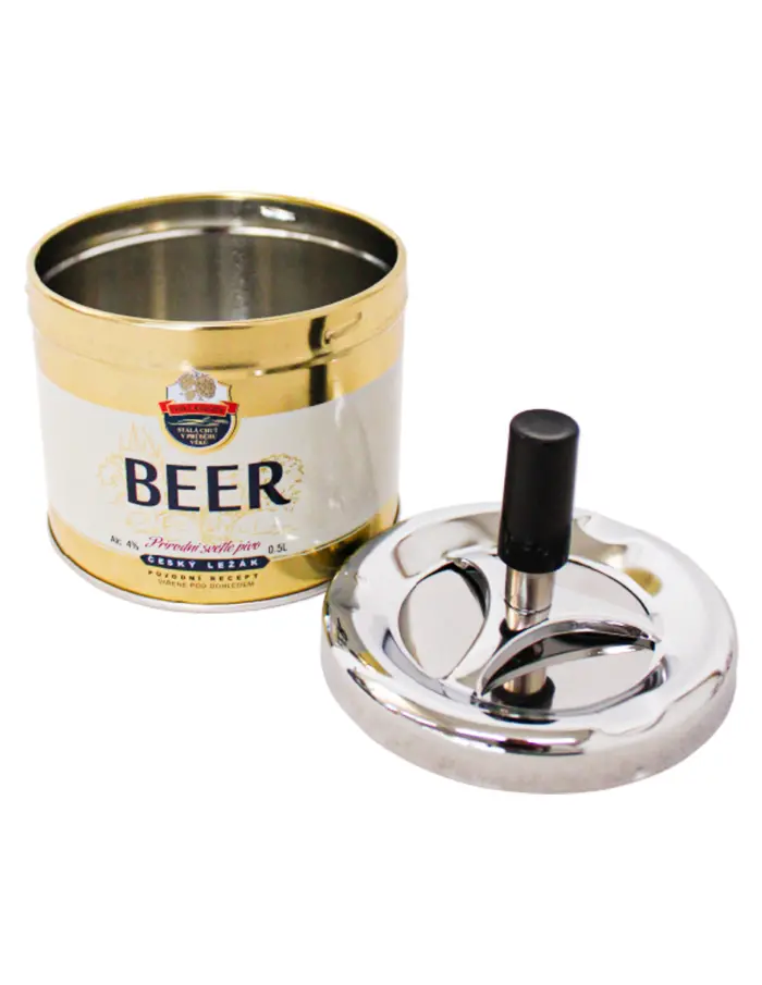 Cenicero de lámina con texto de cerveza amarilla de 9.2x12cm - Image 3