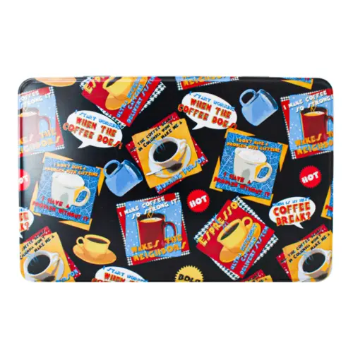 Caja de lámina rectangular diseño textos de café de 20x13x6.8cm