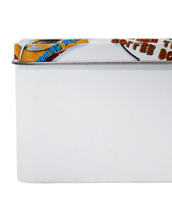 Caja de lámina rectangular diseño textos de café en blanco de 20x13x6.8cm - Image 6