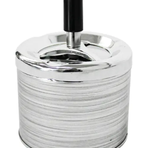 Cenicero de lámina plata mate de 9.2x12cm