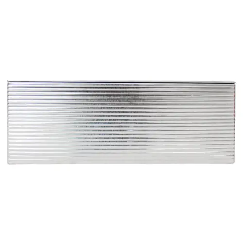 Caja de lámina rectangular plateada diseño rayas de 24×19.3×8.8cm