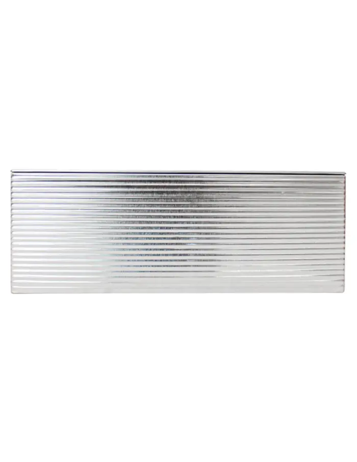 Caja de lámina rectangular plateada diseño rayas de 24x19.3x8.8cm - Image 2