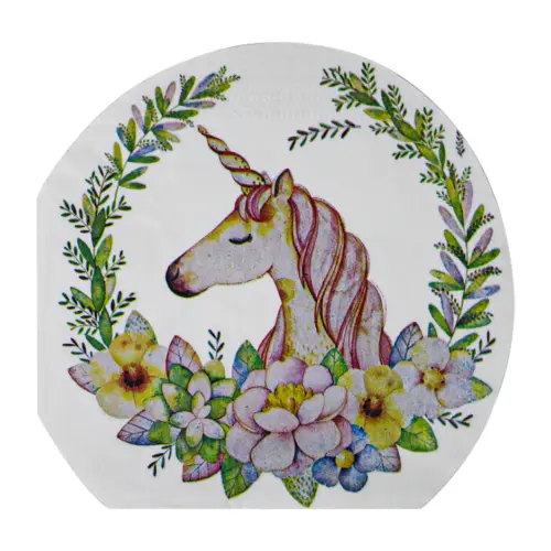 Paquete de servilletas con 12 piezas diseño unicornios de 31.9×31.8×0.1cm