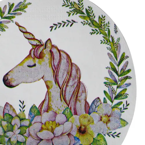 Paquete de servilletas con 12 piezas diseño unicornios de 31.9×31.8×0.1cm