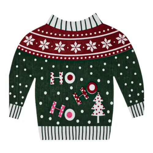 Paquete de servilletas con 12 piezas diseño suéter santa HO HO de 33×31.3×0.1cm