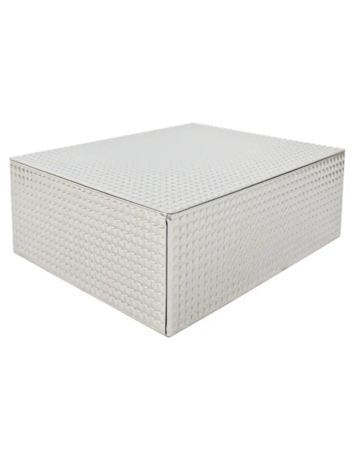 Juego de 2 cajas rectangulares de lamina diseño cadenas plateadas de 17/6.4x24/22x8.8x6.4cm - Image 3