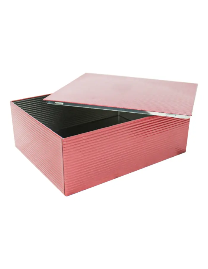 Juego de 2 cajas rectangulares de lamina a rayas vino de 17/6.4x24/22x8.8x6.4cm - Image 3