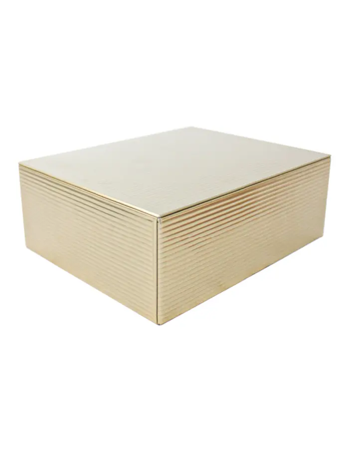 Juego de 2 cajas rectangulares de lamina a rayas dorada de 17/6.4x24/22x8.8x6.4cm - Image 7