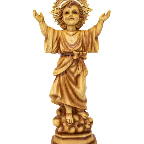 Divino niño Jesus de resina imitacion madera