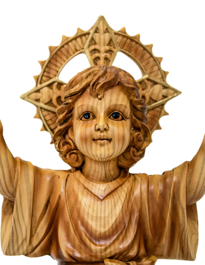 Divino niño Jesus de resina imitacion madera - Image 3