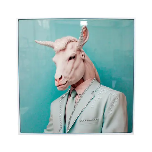 Cuadro diseño caballo con traje elegante