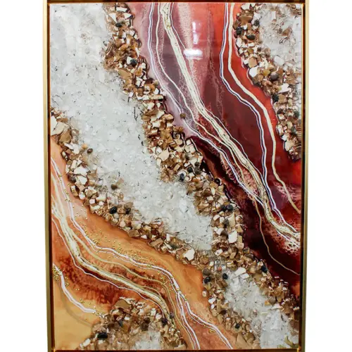 Cuadro diseño pintura rupestre con piedras