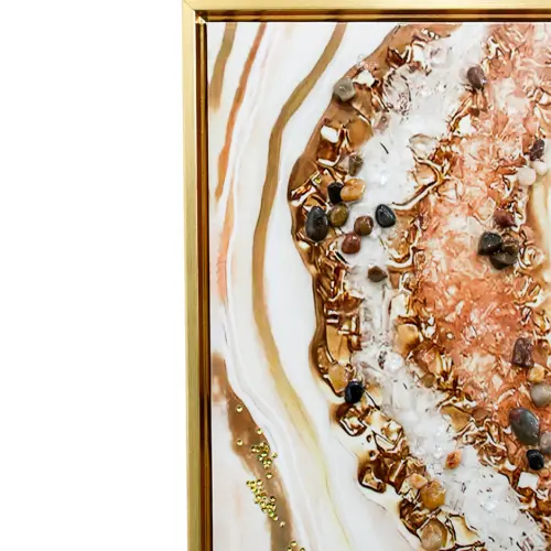 Cuadro diseño pintura rupestre con piedras
