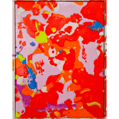 Cuadro diseño pintura rosa con tonos fluorescentes de 30x40cm