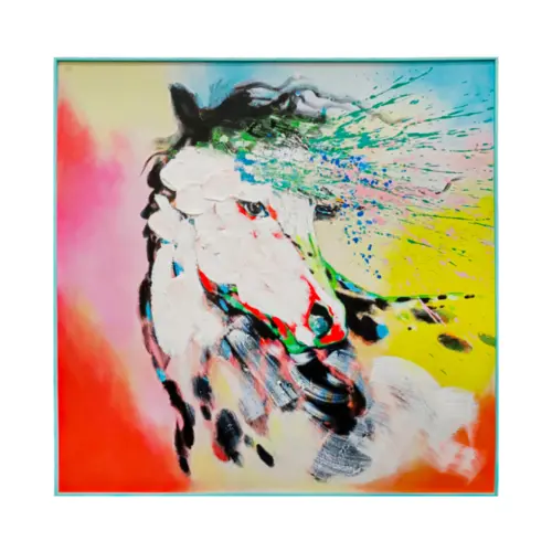Cuadro diseño caballo de varios colores de 100x100cm
