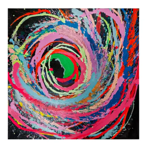 Cuadro de colores en torbellino de 120x120cm