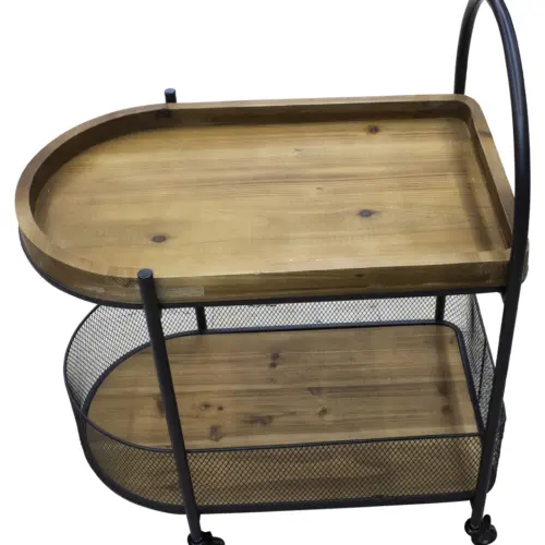 Carrito de servicio de madera mdf  con metal de 61x40x75cm